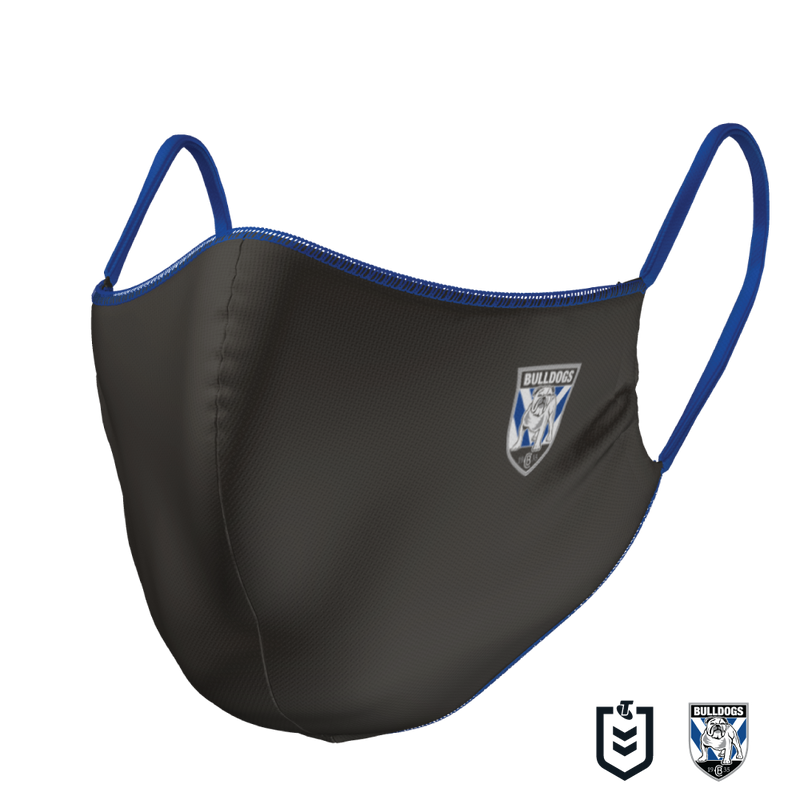 Canterbury Bulldogs Double Sided Face Mask with Adjustable Earstraps
