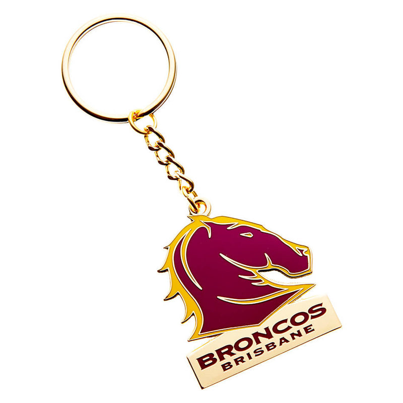 Brisbane Broncos Metal Logo Keyring