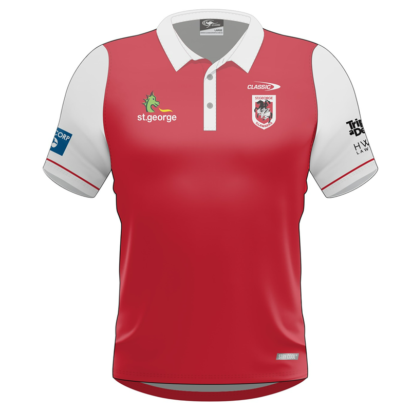 2024 St George Illawarra Dragons ADULTS Player Polo Red