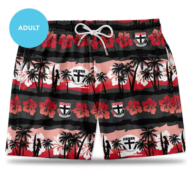 St Kilda Saints AFL ADULTS Hawaiian Board Shorts