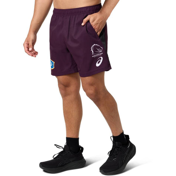 2025 Brisbane Broncos ADULTS Training Shorts Maroon