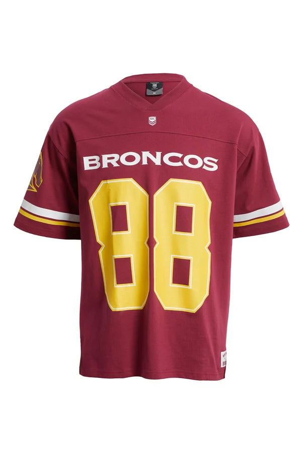 Brisbane Broncos KIDS Over Sized Grid Iron Tshirt