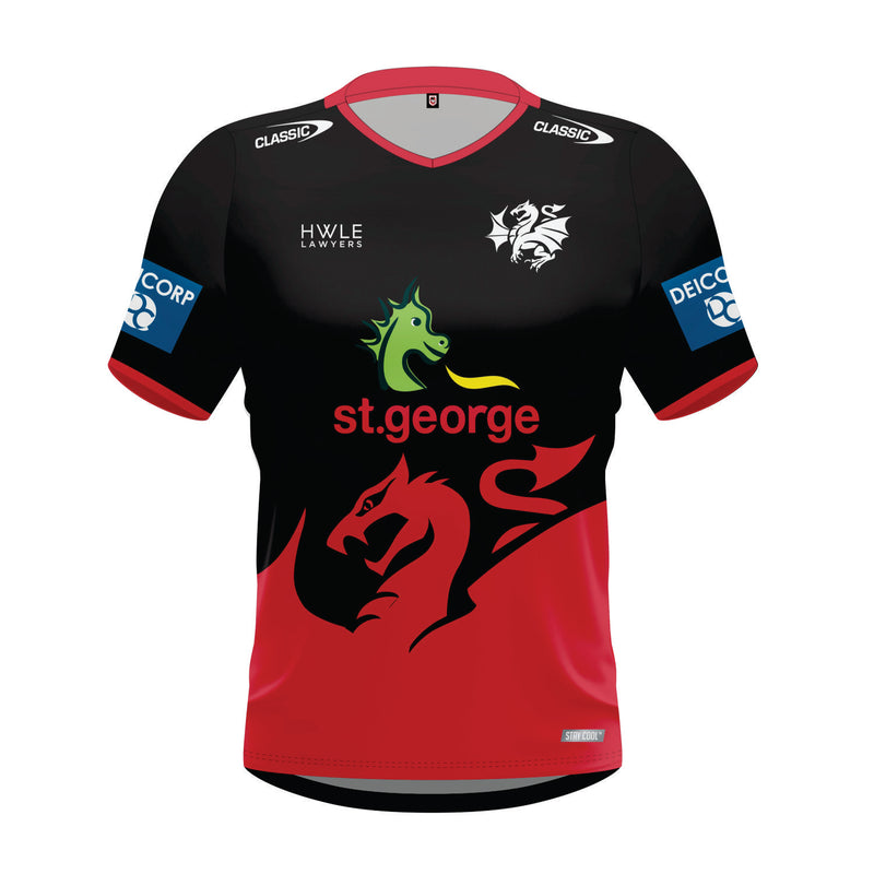 2024 St George Illawarra Dragons ADULTS Training Tee Black
