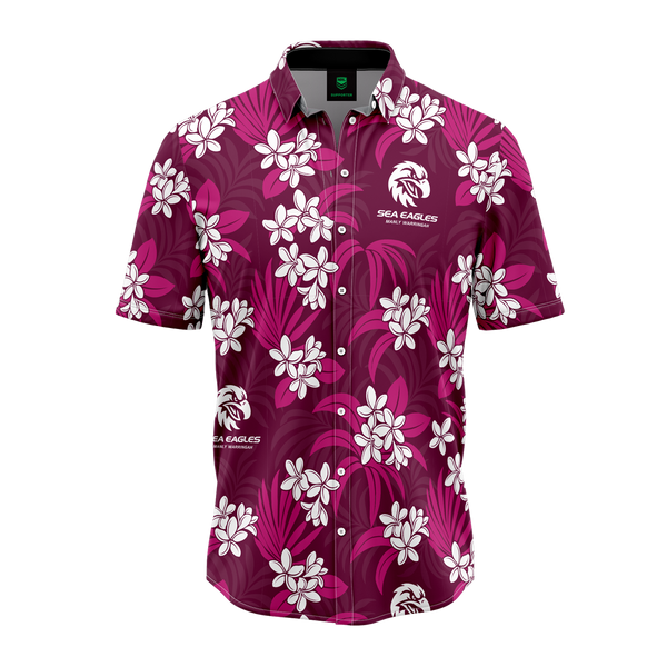 Manly Sea Eagles ADULTS 'REEF' Hawaiian Shirt