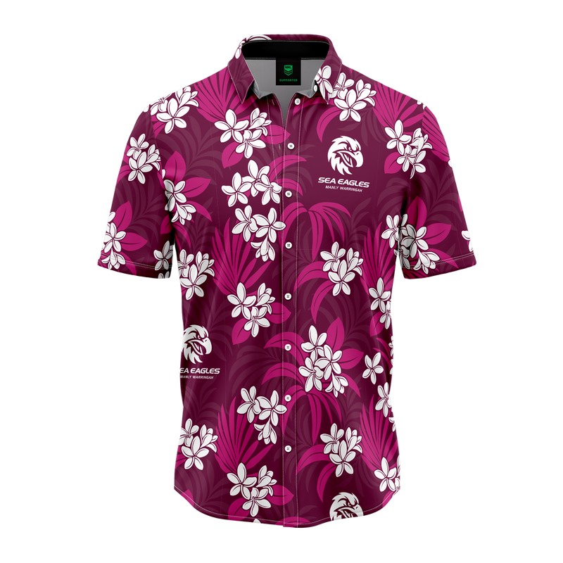 Manly Sea Eagles ADULTS 'REEF' Hawaiian Shirt