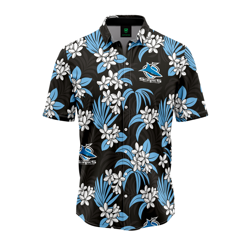 Cronulla Sharks ADULTS 'REEF' Hawaiian Shirt