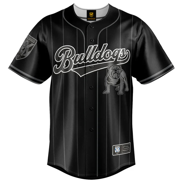 Canterbury Bulldogs ADULTS Blackout Baseball Shirt