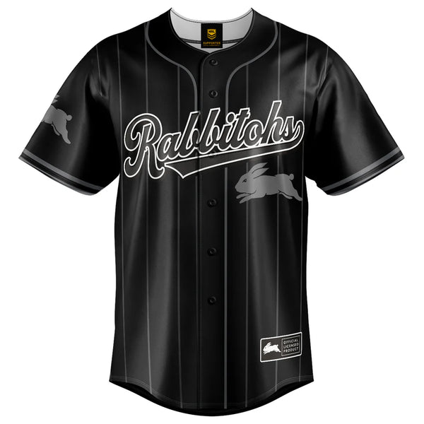 South Sydney Rabbitohs ADULTS Blackout Baseball Shirt