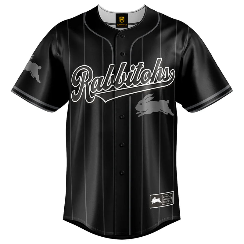 South Sydney Rabbitohs ADULTS Blackout Baseball Shirt