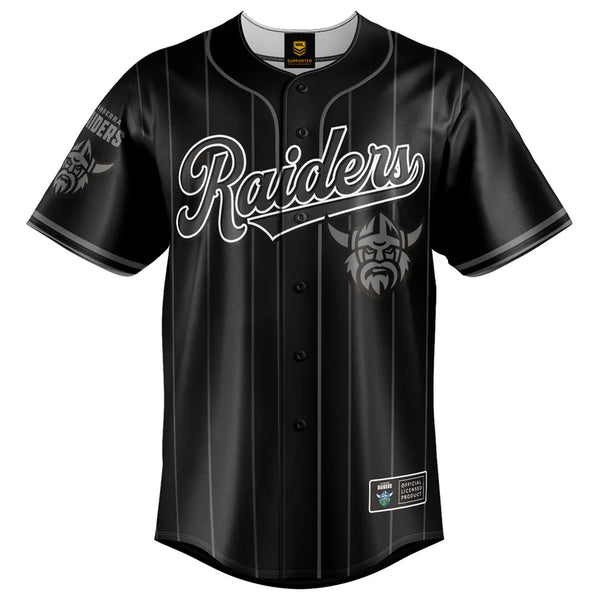 Canberra Raiders ADULTS Blackout Baseball Shirt