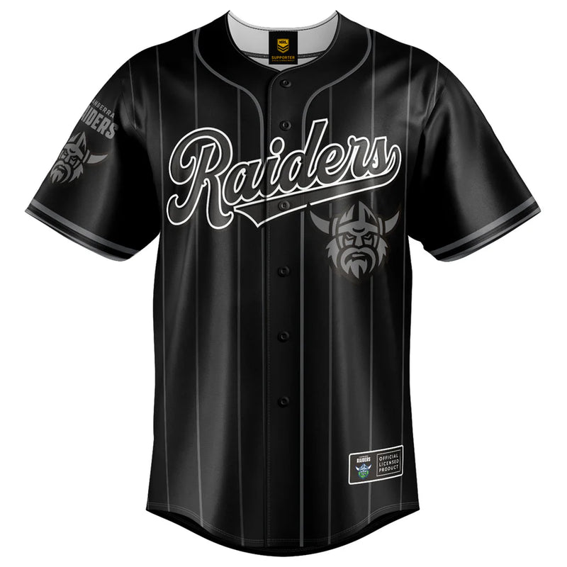 Canberra Raiders ADULTS Blackout Baseball Shirt