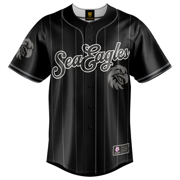 Manly Sea Eagles ADULTS Blackout Baseball Shirt