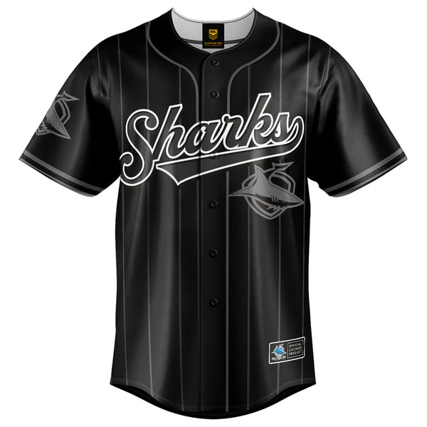 Cronulla Sharks ADULTS Blackout Baseball Shirt