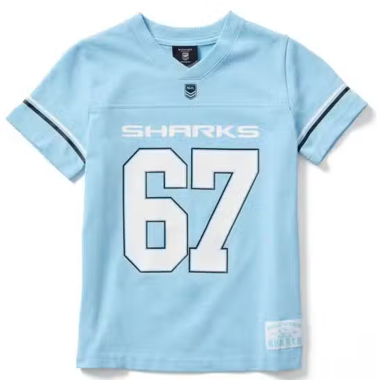 Cronulla Sharks KIDS Over Sized Grid Iron T shirt