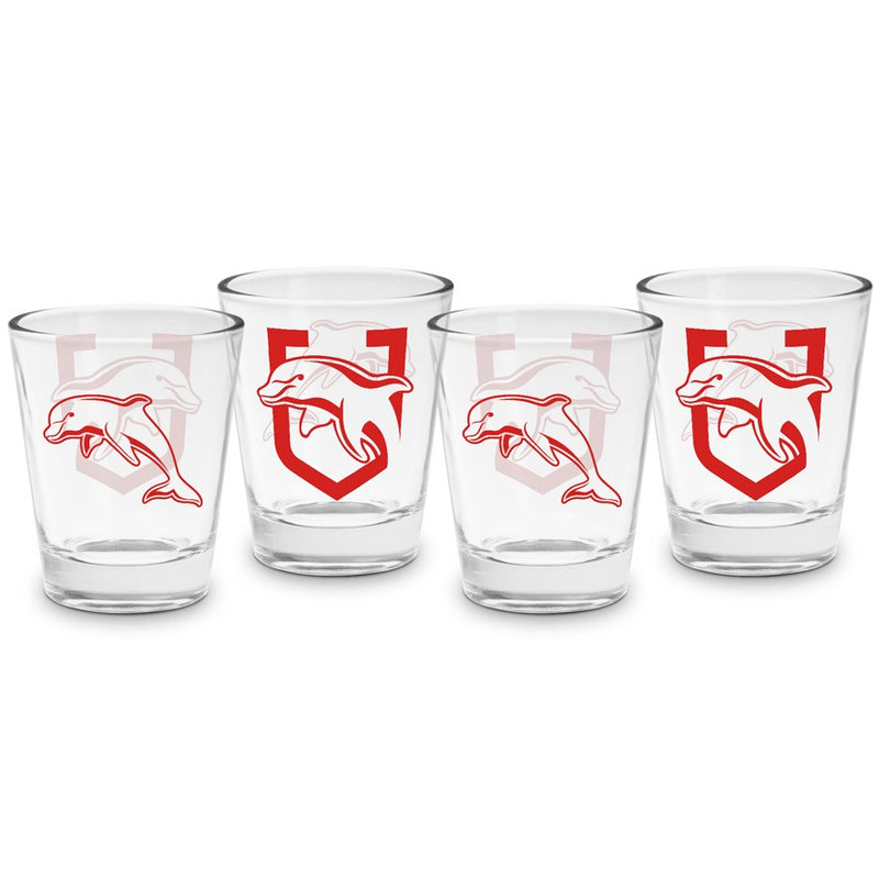 Redcliffe Dolphins 4 Pack Shot Glasses