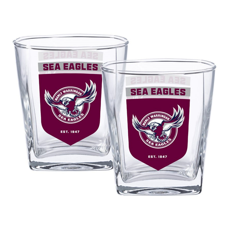 Manly Sea Eagles 2 Pack Spirit Glasses