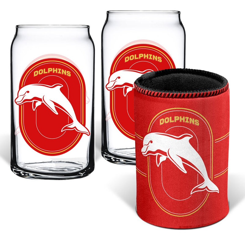 Redcliffe Dolphins Can Glasses and Can Cooler Pack