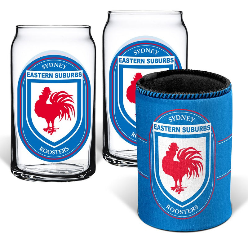 Sydney Roosters Can Glasses and Can Cooler Pack