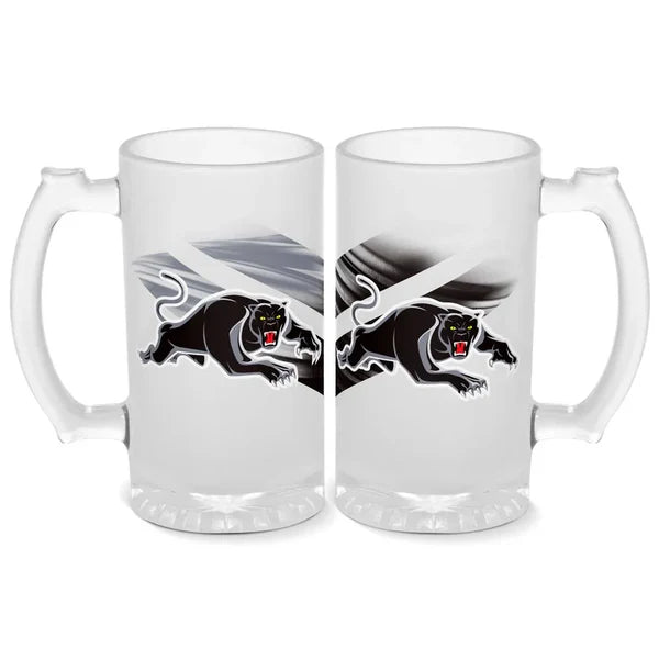Penrith Panthers Frosted Stein Glass