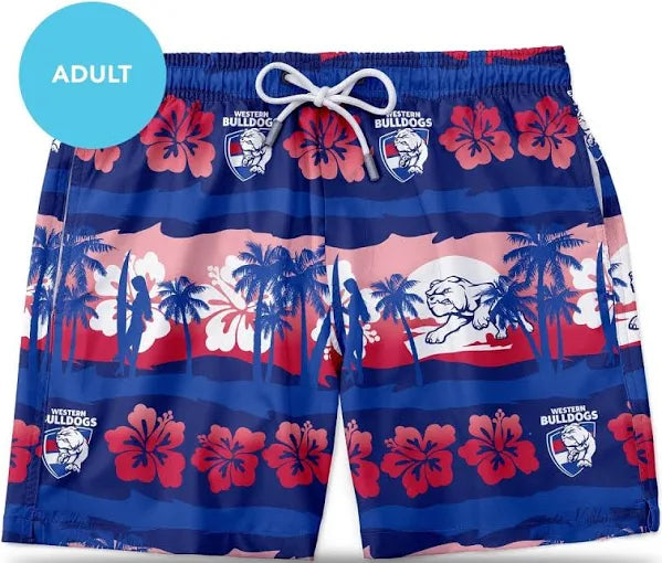 Western Bulldogs AFL ADULTS Hawaiian Board Shorts