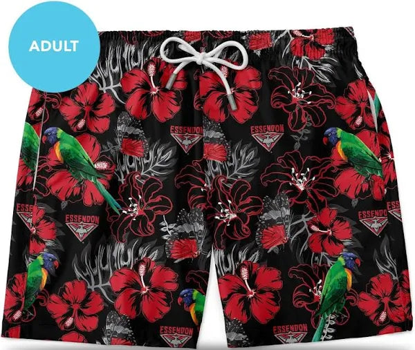 Essendon Bombers AFL ADULTS Hawaiian Board Shorts