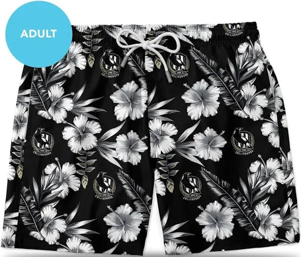 Collingwood Magpies AFL ADULTS Hawaiian Board Shorts