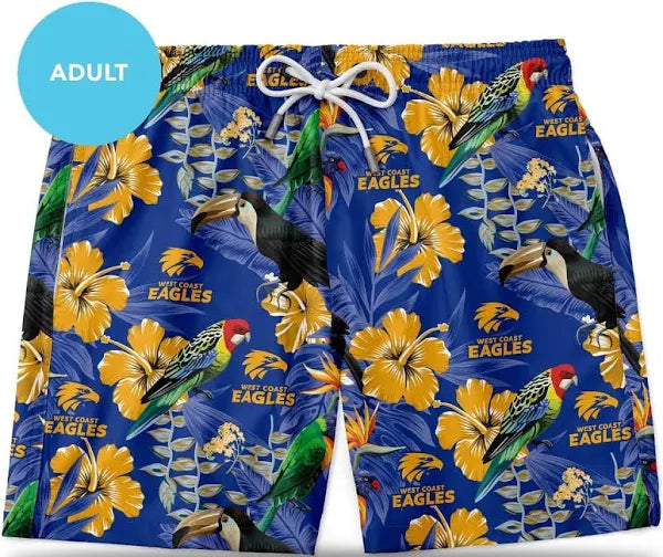 West Coast Eagles AFL ADULTS Hawaiian Board Shorts