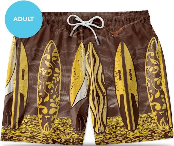 Hawthorn Hawks AFL ADULTS Hawaiian Board Shorts