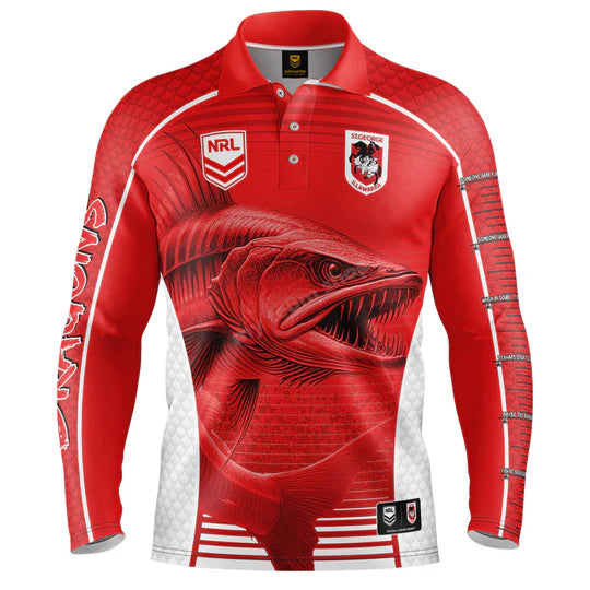 St George Illawarra Dragons ADULTS Barracuda Fishing Shirt