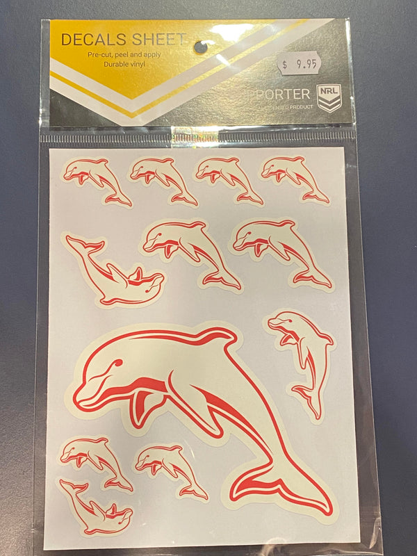 Redcliffe Dolphins Decal Sticker Sheet