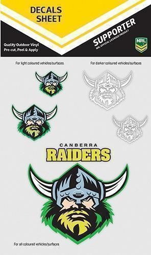 Canberra Raiders Decal Sticker Sheet