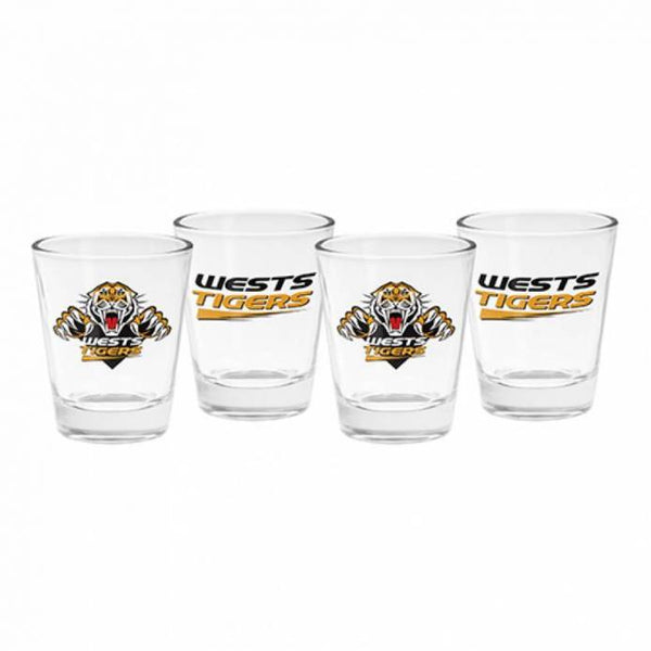 Wests Tigers Shot Glasses Set of 4