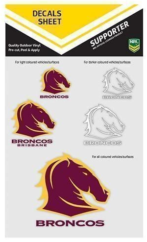 Brisbane Broncos Decal Sticker Sheet
