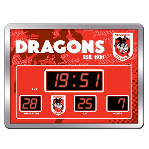 St George Illawarra Dragons LED Score Board Clock