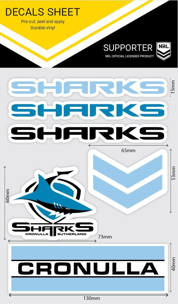 Cronulla Sharks WM Decal Stickers