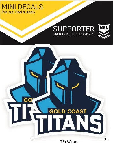 Gold Coast Titans Mini Decal Stickers