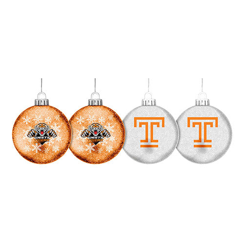 Wests Tigers Set Of 4 Glitter Baubles